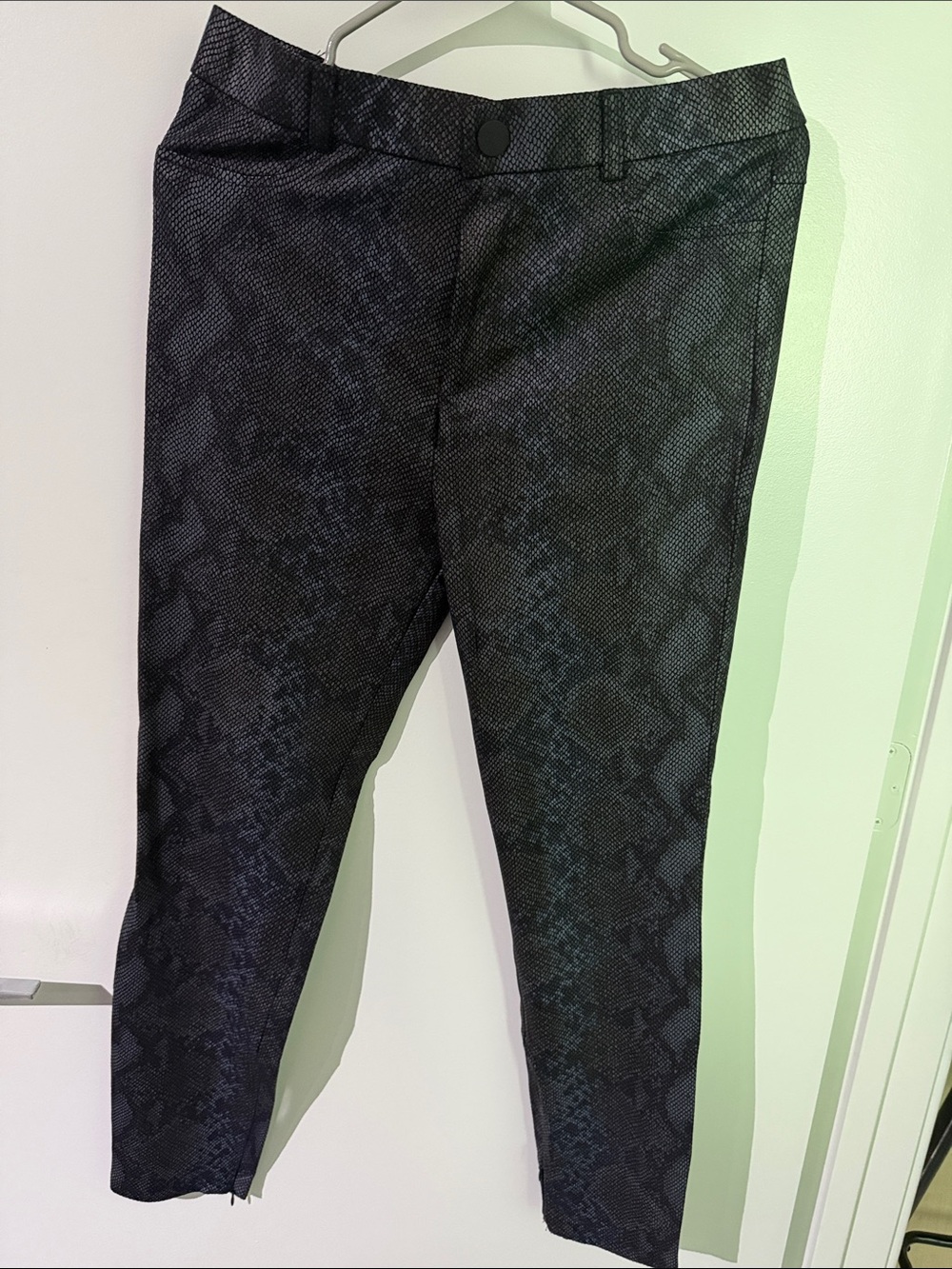 Zara Black Snake-Print Skinny Jeans
